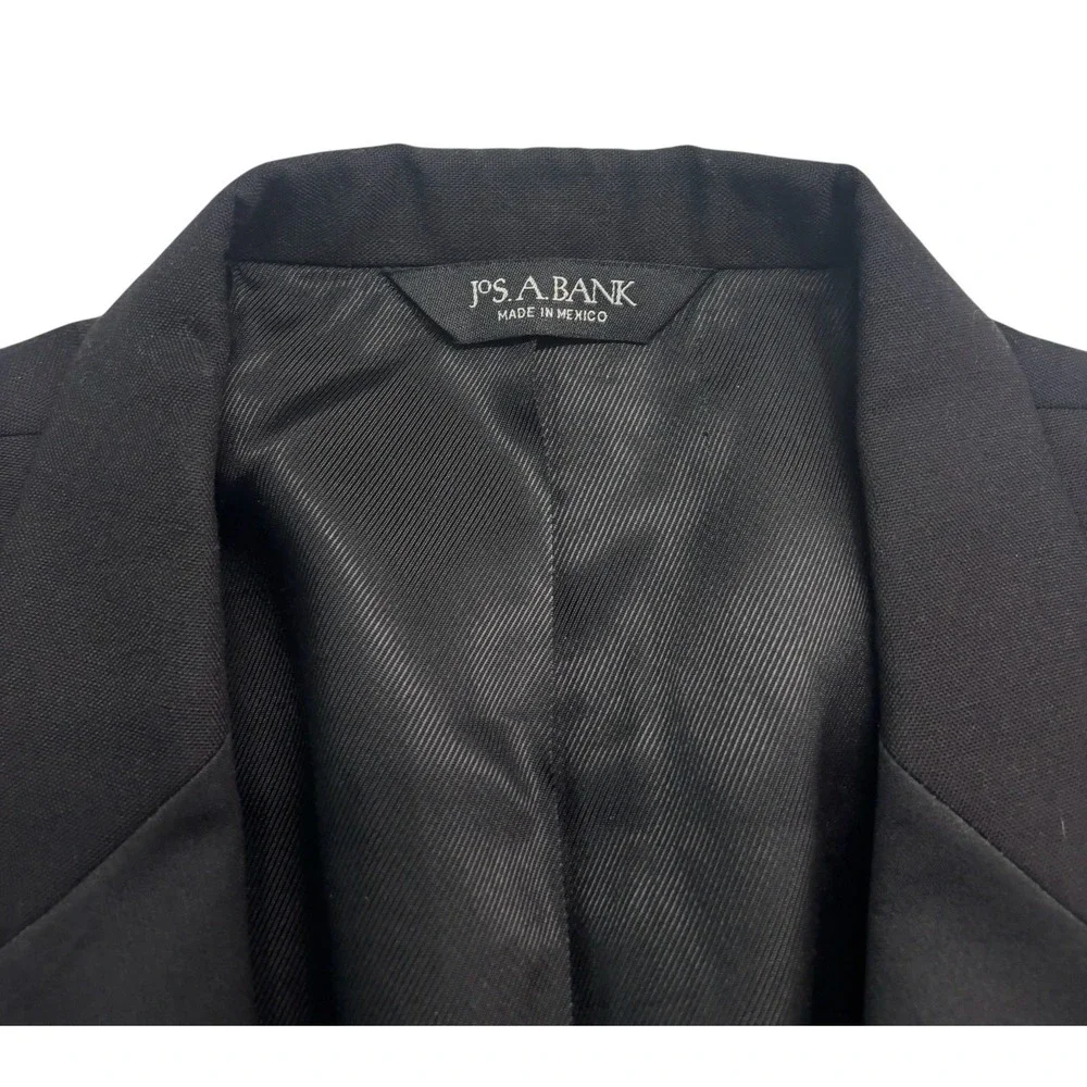 Jos A Bank 44S 38x29 Black Tuxedo 2pc Pant Suit Wool Formal Evening Dinner Tux